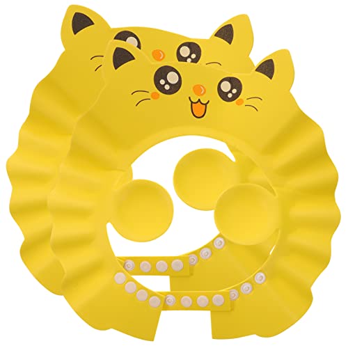 minkissy 2 Stück Duschhaube für Mädchen Verstellbare Wasserdichte Shampoo Kappe mit Ohrenschutz für Sicheres Baden Effektiver Wasserabfluss und Langlebiges Design von minkissy