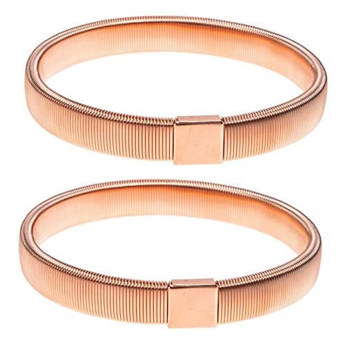 minkissy 2 Stück Elastische Armbänder für Herren Robuste Hemd Ärmelhalter Roségold Langlebigem Material für Langarmshirts Einfach zu Bedienen Dekorieren von minkissy