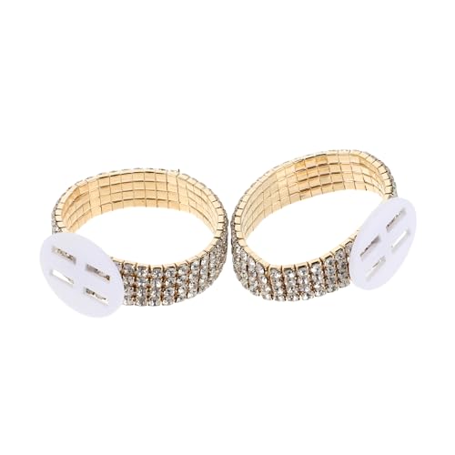 minkissy 2 Stück Elastische Corsage Armbänder mit handgefertigten Strasssteinen Dehnbares DIY Hochzeit Handgelenkband für Party Abschlussball Brautdusche und festliche Anlässe von minkissy