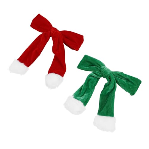 minkissy 2stücke Haarklammern Im Weihnachtsstil Haarspangen Mit Flauschigem Randdesign Weihnachtshaarschmuck Für Frauen Lange Haarspangen Für Festliche Anlässe von minkissy