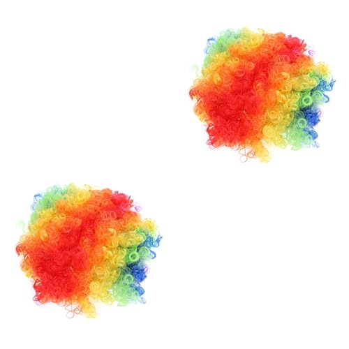 minkissy 2st Vollfarbige Perücke Für Clown Afro-clown-vollfarbperücke Für Cosplay Clown Kostüm Perücke Color Bang Clown Perücke Clownperücke Für Halloween Perücken Afrika Schwamm von minkissy