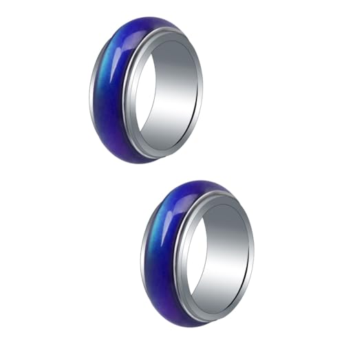 minkissy 2 Stück Farbwechsel für Frauen Stimmungsring mit Temperaturwechsel Kreatives für Perfektes für Feiertage Geburtstage Jubiläen von minkissy