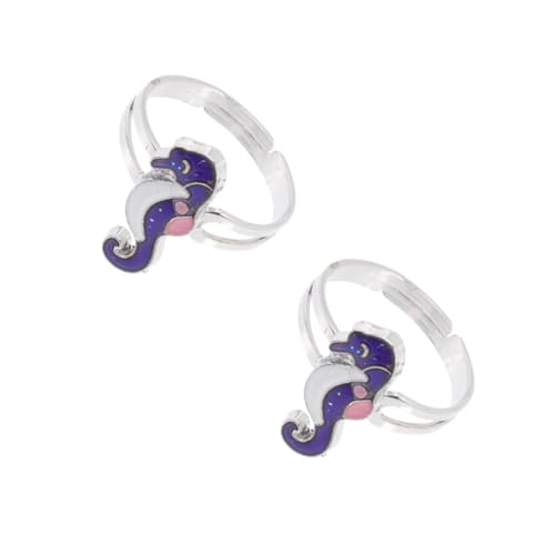 minkissy 2 Stück Farbwechselnder Stimmungsring im Design Einstellbarer Cartoon Ring Temperaturabhängig für Dekoration für Partys von minkissy