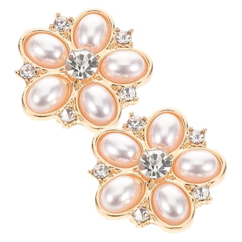 minkissy 2 Stück Faux Perlen Knopfabdeckungen mit Strass für Damen Manschettenknöpfe zur Verschönerung von Hemden und Kleidern Zubehör für Festliche Anlässe und Diy Dekoration von minkissy