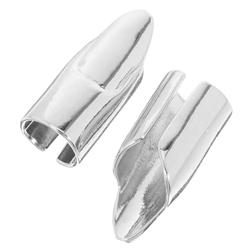 minkissy 2 Stück Fingernagelringe aus Metall Offene Punk Fingertip Nail Cover Ringe für Frauen Verstellbar Robust Modisch für Cosplay Nagelkunst und Stylisches Finger-accessoire von minkissy