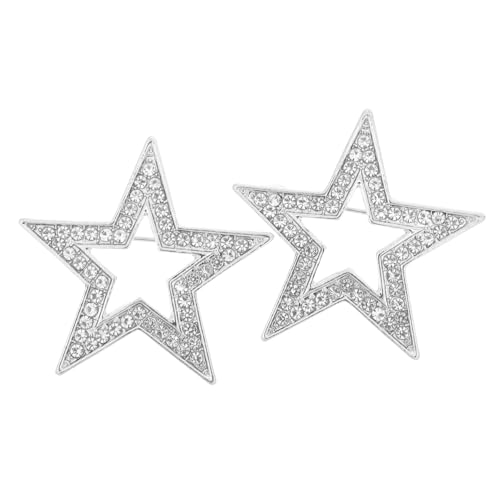 minkissy 2 Stück Fünfzackige Sternbrosche Aus Hochwertiger Zinklegierung Glänzende Strass Steine Robuste Anstecknadel Für Damen Suit Accessoires Für Kleidung Taschen Party Und Zeremonie von minkissy