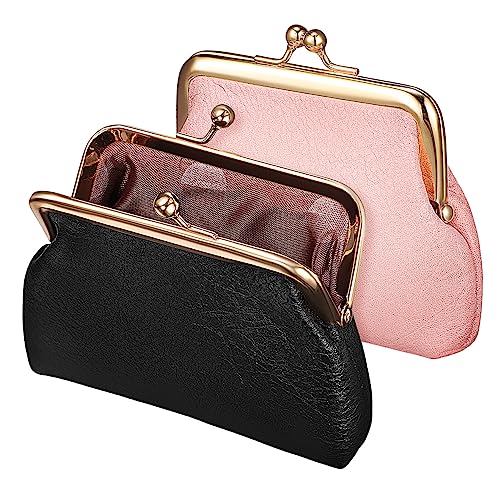 minkissy 2 Stück Geldbörse Tasche Schlank Brieftasche Geldbörsen Geldbörse Frauen Schließe Hobo-Taschen Für Frauen Kleines Portemonnaie Für Damen Mini-geldbörse Pu-Leder von minkissy