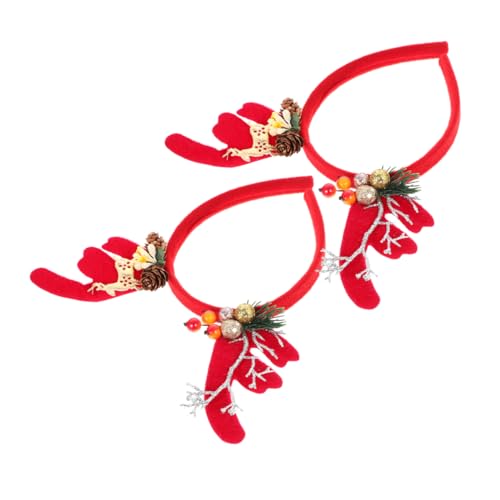 minkissy 2 Stück Geweih Stirnband Urlaubs Kopfbedeckung Elch Stirnband Weihnachts Kopfbedeckung Geweih Kopfbedeckung Weihnachtszubehör Weihnachts Stirnbänder Für Party Rentier von minkissy