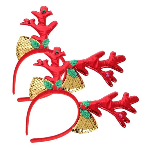 minkissy Leichtes Weihnachts-stirnband Mit Hirschgeweih Für Jungen Und Mädchen Hirschkostüm-zubehör Elch-stirnband Für Die Feiertagsparty von minkissy