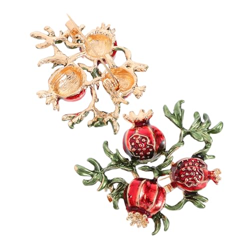 minkissy 2 Stück Granatapfel Brosche Anstecknadeln für Frauen Muttertag Leicht für Kleidung Taschen Accessoires von minkissy