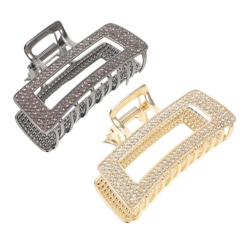 minkissy 2 Stück Große Metallene Haarklammern mit Funkelnden Strasssteinen Rutschfeste Kieferclips für Damen Fester Griff für Hochsteckfrisuren und Dutt Stilvolle Schmuck-haarspangen für von minkissy