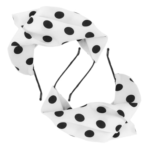 minkissy 2stücke Stirnband Fascinator Für Damen Vintage-design Mit Gepunkteter Baskenmützen-verzierung Kopfbedeckung Für Teeparty Hochzeit Cosplay Und Party-zubehör Weiß von minkissy