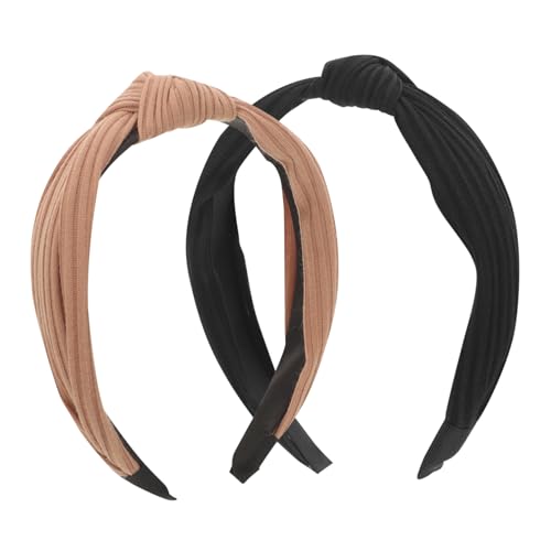 minkissy 2stücke Damen-stirnband Geknotet Breit Stirnbänder Für Frauen Mädchen Stirnbänder Dekorative Kopfschmuck Haar Zubehör von minkissy