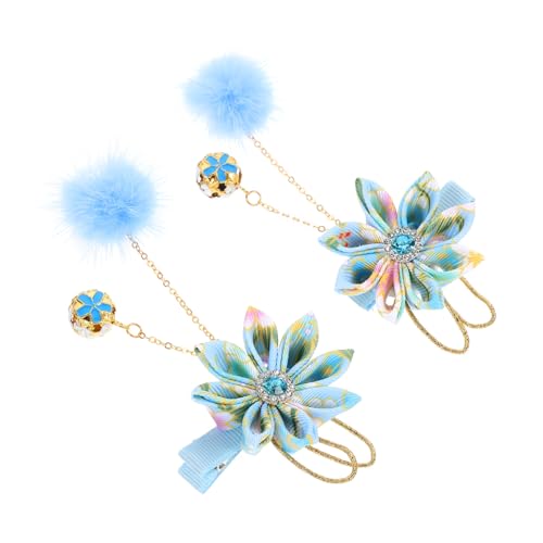 minkissy 2 Stück Haarklammern im Chinesischen Stil Blauer Blumen haarspangen für Mädchen Langlebig und Hautfreundlich Fest Haltend bei Trockenem und Nassem Haar Eleganter Haarschmuck für von minkissy