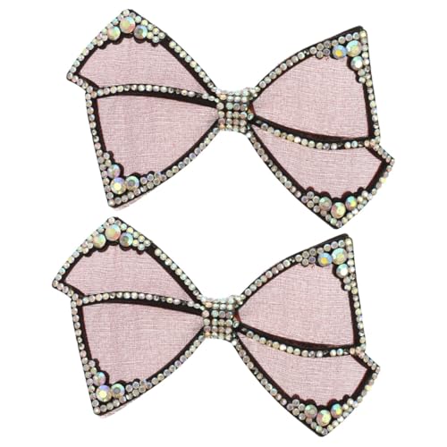 minkissy 2 Stück Haarnadelschleife Bögen Barrettes Schmetterlings-Haarspangen Hochzeit Blumen- Haarclip-Applikation Haarschleife mit Strasssteinen Schuhdekor Kristall rot von minkissy