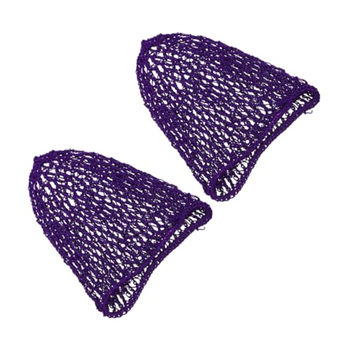 minkissy 2 Stück Haarnetz haarschutz lange haare schlafmützen Haare weben Netz Frauen schlafen Mesh-Schlafmütze Mesh-Haarwickel Doobie Wrap für Haarseide Netz-Haarwickel Polyester Violett von minkissy
