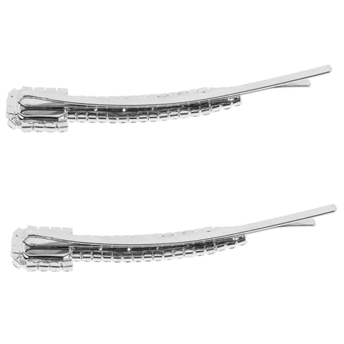minkissy 2 Stück Haarspange mit Strass funkelnde Haarnadeln Kopfbedeckung mit glitzernden Strasssteinen Metallhaarklammern Haarnadeln aus Strass Haarnadel aus Metall Diamant Silber von minkissy
