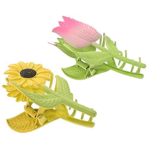 minkissy 2stücke Sonnenblumen Haarclip Blume Haarspange Tulpenblüte Clip Für Frauen Haar Styling Werkzeug Mit Blumen Design Für Alltag Und Anlässe von minkissy