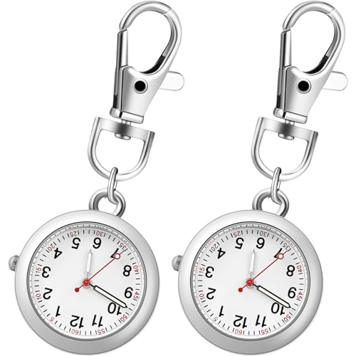 minkissy 2stücke Kleine Tragbare Krankenschwesteruhren Mit Schlüsselanhänger-Design Leuchtenden Zeigern Und Hochwertigem Quarzwerk Für Präzise Zeitmessung von minkissy