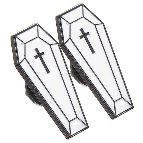 minkissy 2 Stück Halloween Coffin Brosche Pin Tropfen Design Langlebig Kompakt Auffälliges Herren Broschen Accessoire für Kleidung Anzug Schal Tasche Party Festival von minkissy