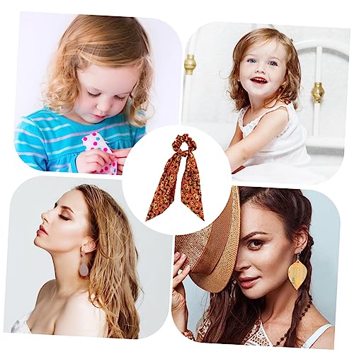 minkissy 2st Halloween-haargummi Halloween Pferdeschwanzhalter Haargummis Schleife Halloween Scrunchie Halter Weihnachtsgummis Weihnachtshaargummis Kürbis-haargummi Satin- Damen Seil von minkissy