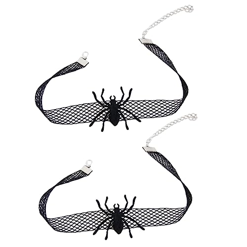 minkissy 2 Stück Halloween Spinnen Choker Halskette Gothic Clavicle Kette Schmuck für Halloween für Partys Festliche Anlässe von minkissy