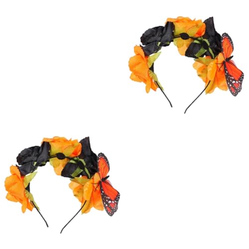 2 Stück Halloween-Stirnband, Halloween-Haarschmuck, Stirnband für Halloween, Simulation, Rose, , Mädchen, Party, Stirnband, Haarschmuck für Abschlussball, Haarbänder für Mädchen, Rose von minkissy