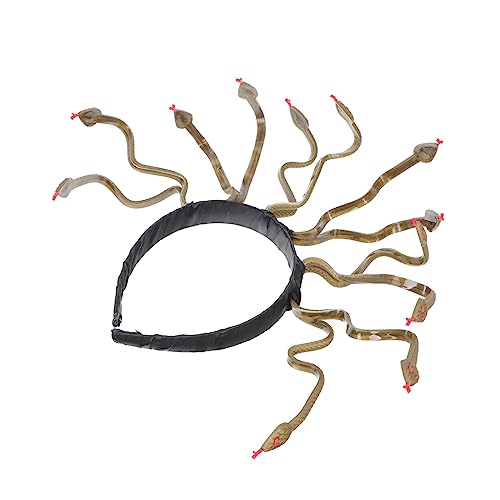 minkissy 2st Halloween-stirnband Ägyptisches Kostümzubehör Schlangenhaarschmuck Medusa-hut Schlangenkopfschmuck Medusa-cosplay-kostüm Kopfbedeckung Cosplay-requisite Ägypten Halskette Vinyl von minkissy