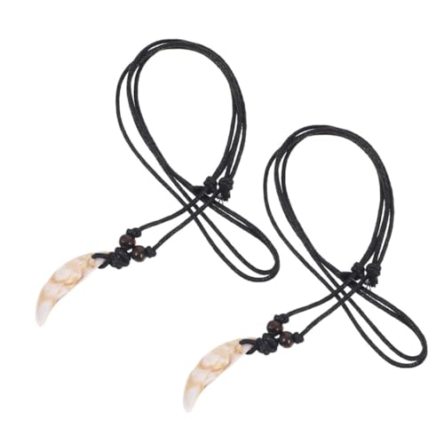 minkissy 2 Stück Halskette Retro-zahnkette Anhänger Mit Künstlichem Zahn Realistischer Zahnschmuck Retro-zahnanhänger Falscher Zahnschmuck Zahnkette Für Teenager Simulierte Zahnkette Acryl von minkissy