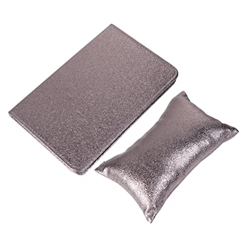 minkissy 2stücke Pu Faltbare Handauflage Und Kissen Für Maniküre Ergonomische Armstütze Für Nagelstudios Und Zuhause Rutschfest Und Silber von minkissy