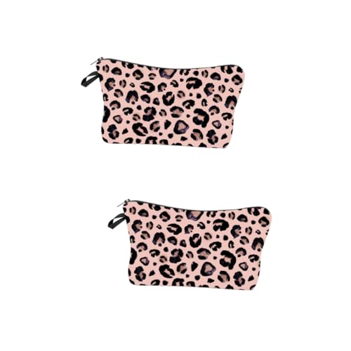 minkissy 2 Stück Handtasche Mit Leopardenmuster Kosmetiktasche Für Geldbörse Kleine Reise Organizer Tasche Reise Aufbewahrungstasche wasserdichte Kosmetiktasche Make Up Tasche Für von minkissy