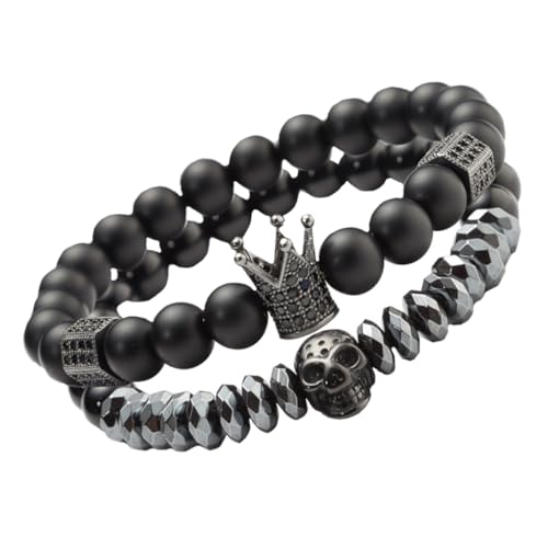 minkissy 2 Stück Herren Armband mit und Design Langlebig Schnur Armkette für Party Reisen und Alltag von minkissy