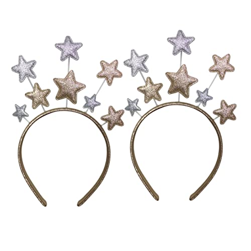 minkissy 2st Neuartige Stirnbänder Geburtstagsparty-hüte Mädchen-party-haarband Stern-haarband Geburtstagsfeier Prinzessin Stern-stirnband Für Mädchen Kopf Boppers Geschenk Pailletten Kind von minkissy