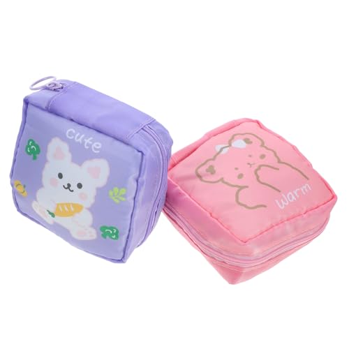 minkissy 2 Stück Hygienebeutel für Damen Große Kapazität Aufbewahrungstasche für Binden Kosmetiktasche Tragbar für Reisen und Alltag Zufällige Farbe Zufällige Farbe von minkissy