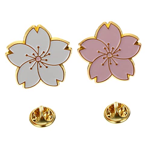 minkissy 2 Stück Japanische Broschen Kirschblüten Anstecknadeln für Kleidung und Taschen Verarbeitung Leicht und Dekorativ Geeignet für Jacken Hüte Rucksäcke und Schals von minkissy