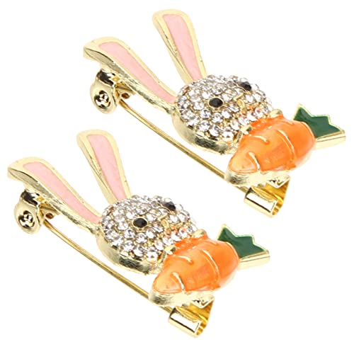 minkissy 2stücke Kaninchen Brosche Schmuck Anstecker Für Damen Kleid Schal Hut Tier Broschen Häschen Pin Kleidung Ornament von minkissy