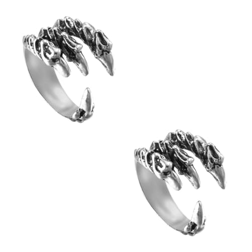 minkissy 2 Stück Klauen für Verstellbarer Fingerring Langlebigem Einzigartige Fingerdekoration für Herren Punk Schmuck für Täglichen Gebrauch von minkissy