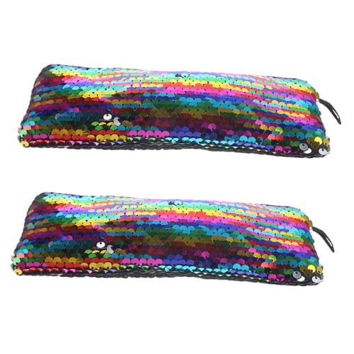 minkissy 2stücke Pailletten Kosmetiktasche Kleine Reise-aufbewahrungsbeutel Für Make-up Lippenstift Toilettenartikel Kopfhörer Datenkabel Tragbare Make-up-Tasche Für Damen Und Mädchen von minkissy