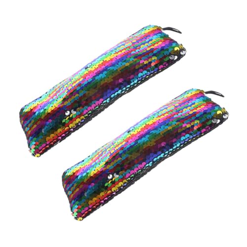 minkissy 2stücke Kosmetiktasche Mit Pailletten Organizer Für Kosmetikzubehör Aufbewahrungsbeutel Für Damen Stylische Reise-Tasche Für Make-up Und Toilettenartikel Leicht Und Praktisch von minkissy