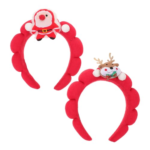minkissy 2 Stück Kostüm Weihnachten Niedliche Claus Kopfbedeckung Stirnband Weihnachtskopf Cartoon Kopfbedeckung Haarbänder Saisonale Reifen Foto Mädchen Für Reifen Requisiten Festliche von minkissy