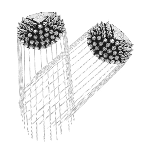 minkissy 2Stücke Quaste Punk Schulterklappen Epauletten mit Kette Verstellbare Abzeichen für Männer und Frauen Deko für Kostüme von minkissy