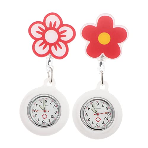 minkissy 2 Stück Krankenschwester Taschenuhr mit Luminous Design Einziehbare Clip Uhr für Pflegekräfte für Medizinische Fachleute Studenten Langlebig Praktisch mit Modischem von minkissy