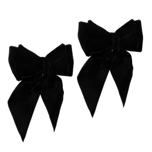 minkissy 2 Stück Krawatte Herren Fliege Schwarze Fliege Smoking-fliege Samtstoff Black von minkissy