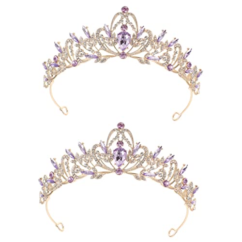 2st Krone Hochzeit Braut Dekore Braut Hochzeit Stirnband Strass Tiara Kopfschmuck Haarschmuck Für Bräute Mädchen-stirnband Brautdekor Fräulein Hochzeitskleid Strass Dekorationen von minkissy