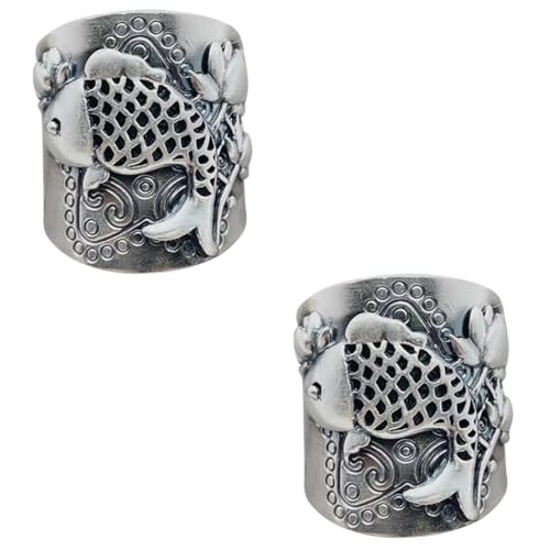 minkissy 2 Stück Lotus Ring für Damen Einstellbarer Retro Fingerring Offener Ring für Hochzeiten Partys und Alltag Leicht und Komfortabel Hochwertige Verarbeitung Chic Schmuck Accessoire von minkissy