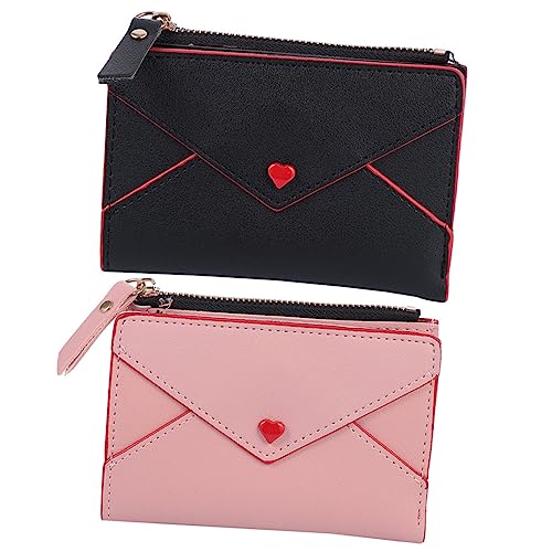 minkissy 2stücke Kleine Damen-geldbörse Aus Pu-Material Mit Reißverschluss Kompakt Und Leicht Für Karten Geld Und Ausweise All-Match Für Reisen Und Outdoor von minkissy