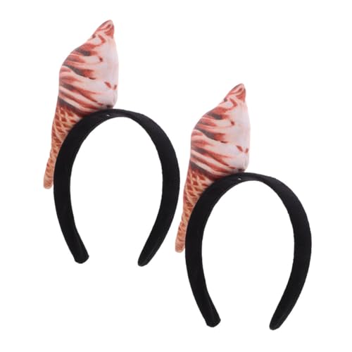 minkissy 2 Stück Lustige Eiscreme Stirnbänder aus Stoff Originelles Party Haaraccessoire für Karneval Weihnachten Fasching und Kostümfeste Bequemes Leichtes Design für Damen und Erwachsene von minkissy