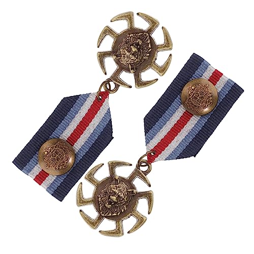 minkissy 2 Stück Medaillen Anstecknadeln Metall Bunte Ripsband Broschen für Partys Spiele und Kostüme Geeignet für Halloween und Weihnachten von minkissy