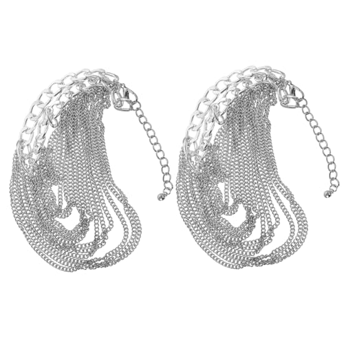 minkissy 2stücke Mehrlagige Schuhketten Aus Metall Mit Charm Und Quaste Für Damen-Sneaker Stiefel Und High Heels Schuh-Dekoration von minkissy