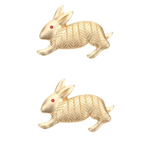 minkissy 2 Stück Metall Kaninchen Brosche Anstecknadel für Damen Hochwertige Tierbrosche für Kleidung Hüte Niedliches Design Geschenkidee für Besondere Anlässe Ostern von minkissy
